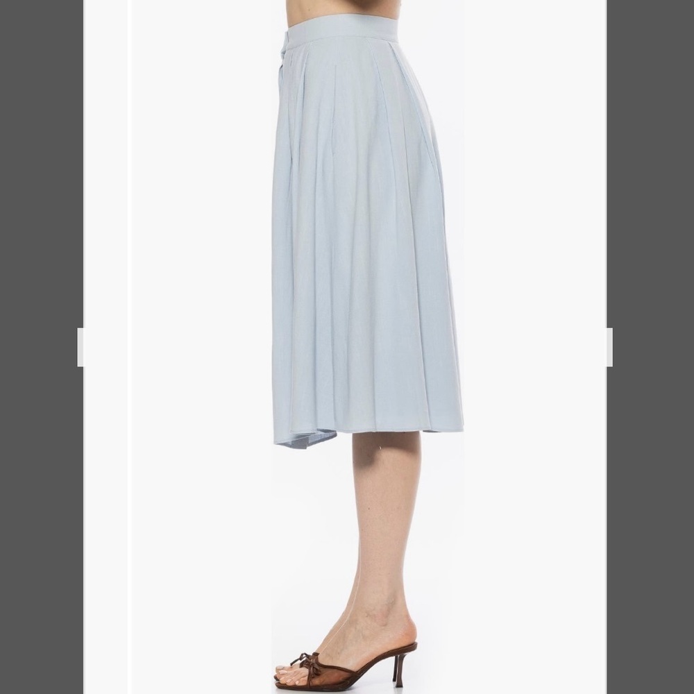 Alexia Admor Maya Linen Blend Midi Skirt in Light Floral Size 8 - Picture 2 of 2
